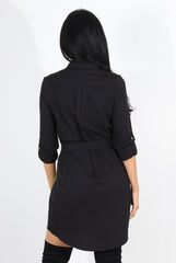 Harper Khaki Panel Shirt Dress-Dresses