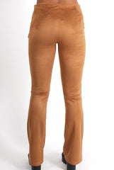 Harper Tan Tie Front Flared Trousers-Trousers