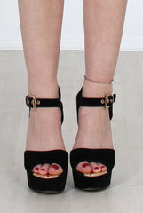 Hazel Black Suede High Heels-Heels