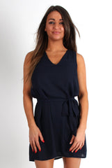 Hillary Blue V Front Shift Dress-Dresses