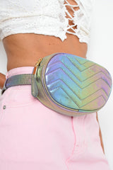 Holographic Oval Quilted Belt Bag - Harvie-Bags