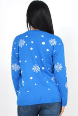 Holy Blue Penguin Christmas Jumper-Knitwear