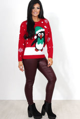 Holy Red Penguin Christmas Jumper-Knitwear