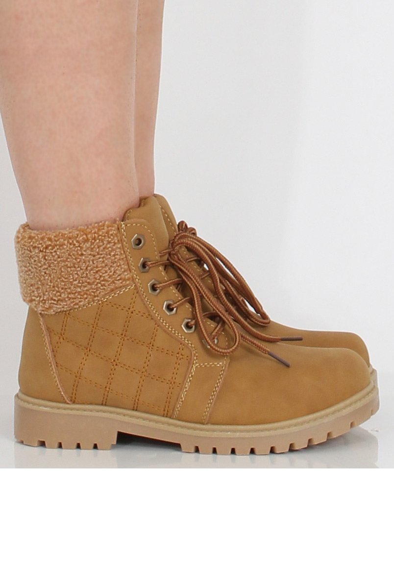 Honey Faux Fur Trim Hiker Boots - Teddy-Boots