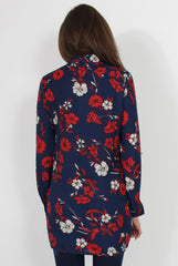 Hope Navy Floral Print Shirt-Shirts