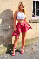 White Ruched Backless Crop Top - Sanne