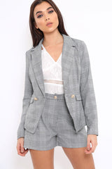Hounds-tooth Tailored Blazer and Shorts Co-ord - Catie-Co-ords