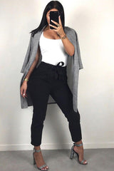 Hounds-tooth Tartan Long Blazer - Kerrie-Blazers