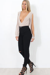 Hussa Stone V Front Bodysuit-Bodysuits