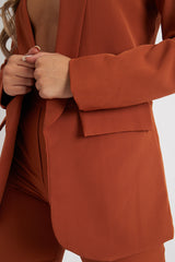 Tan Tailored Blazer And Trouser Set - Raea