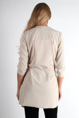 Imogen Beige Waterfall Jacket-Jackets