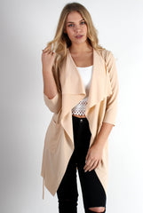 Imogen Nude Waterfall Jacket-Jackets