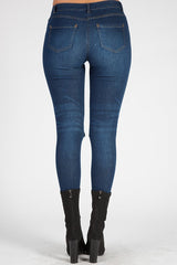Indigo Distressed High Waisted Skinny Jeans - Erin-Jeans