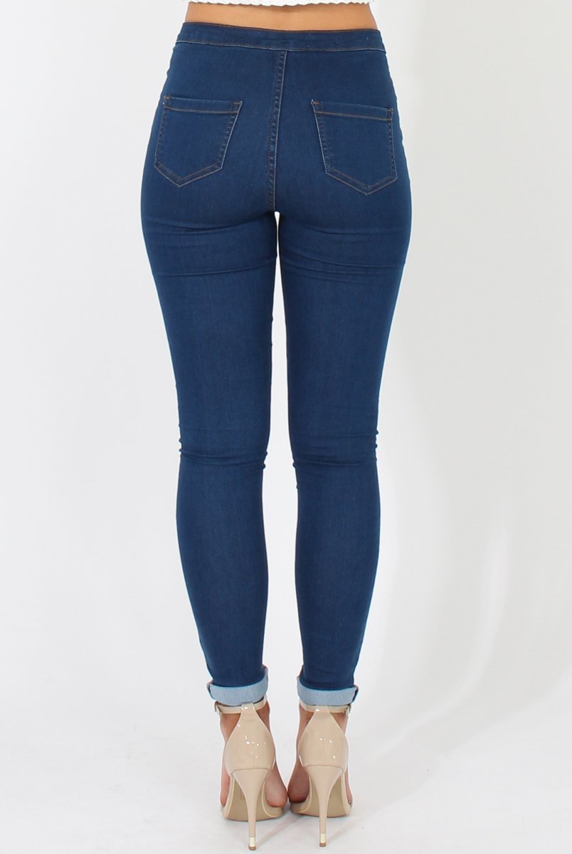 Indigo High Waisted Jeans - Klaudia-Jeans