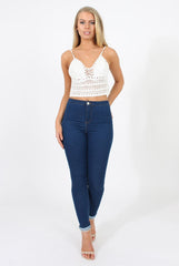 Indigo High Waisted Jeans - Klaudia-Jeans