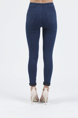 Indigo High Waisted Ripped Knee Skinny Jeans - Amara-Jeans