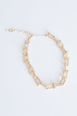 Interlink Gold Anklet - Madilyn-Accessories