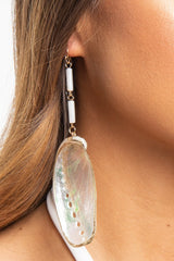 Iridescent Large Shell Drop Earrings - Alene-Jewellery