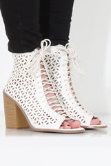 James White Cut Out Lace Up Boots-Boots