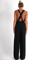 Jan Black Deep V Jumpsuit-Jumpsuits