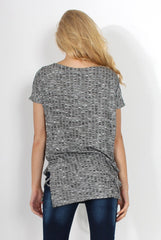 Jana Grey Tie Up Side Top-Tops