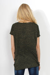 Jana Khaki Tie Up Side Top-Tops