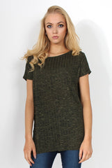 Jana Khaki Tie Up Side Top-Tops