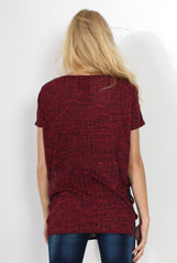 Jana Wine Tie Up Side Top-Tops