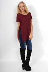 Jana Wine Tie Up Side Top-Tops