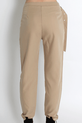 Jeannette Beige Cigarette Trousers-Jeans