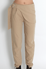 Jeannette Beige Cigarette Trousers-Jeans