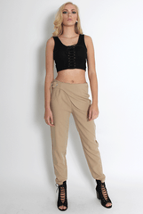 Jeannette Beige Cigarette Trousers-Jeans