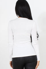 Jeena White Tie Front Top-Tops