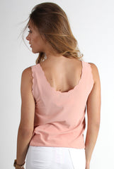 Jemima scallop vest Dusky Pink-Tops