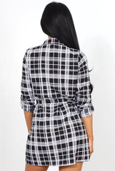 Jennifer Black Striped Shirt Dress-Dresses