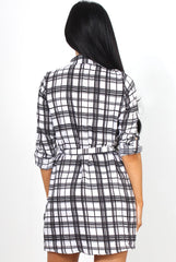 Jennifer White Striped Shirt Dress-Dresses
