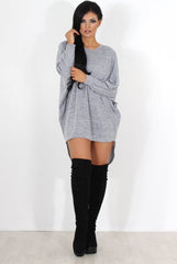 Johanna Grey Drooped Back Jumper-Knitwear