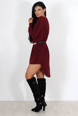 Johanna Wine Drooped Back Jumper-Knitwear