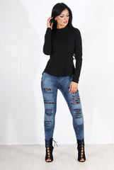 Jojo Black Tie Back Top-Tops