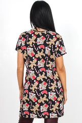 Jolly Black Gingerbread Side Split Top-Tops