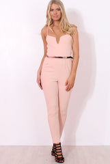 Jona Mauve V Front Jumpsuit-Jumpsuits