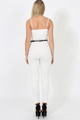 Jona White V Front Jumpsuit-Jumpsuits
