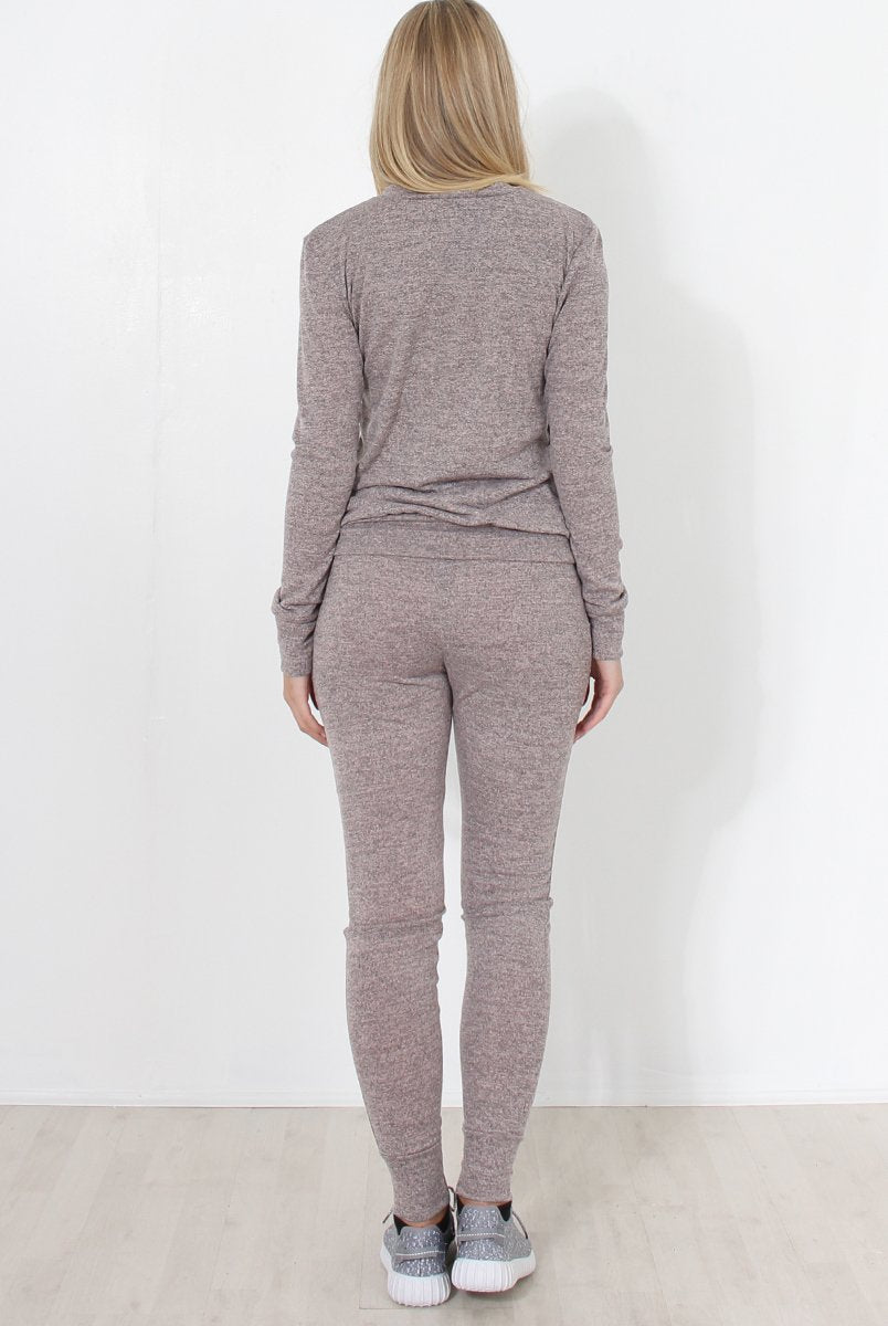 Josie Nude Loungewear Set-Loungewear