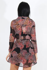Judie Black Paisley Print Shirt Dress-Dresses