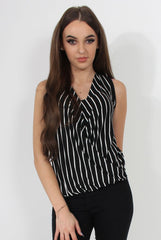 Juliet Black & White Crossover Top-Tops