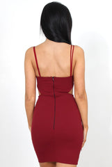 Kaitlin Wine Cut Out Bodycon Dress-Dresses