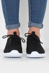 Karlee Black Woven Trainers-Trainers