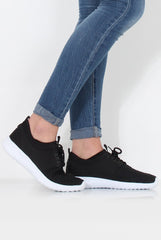 Karlee Black Woven Trainers-Trainers