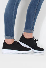 Karlee Black Woven Trainers-Trainers
