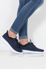Karlee Blue Woven Trainers-Trainers